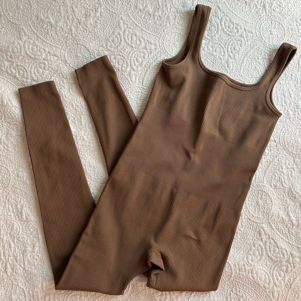 Brown Ribbed Jumpsuit from Amazon